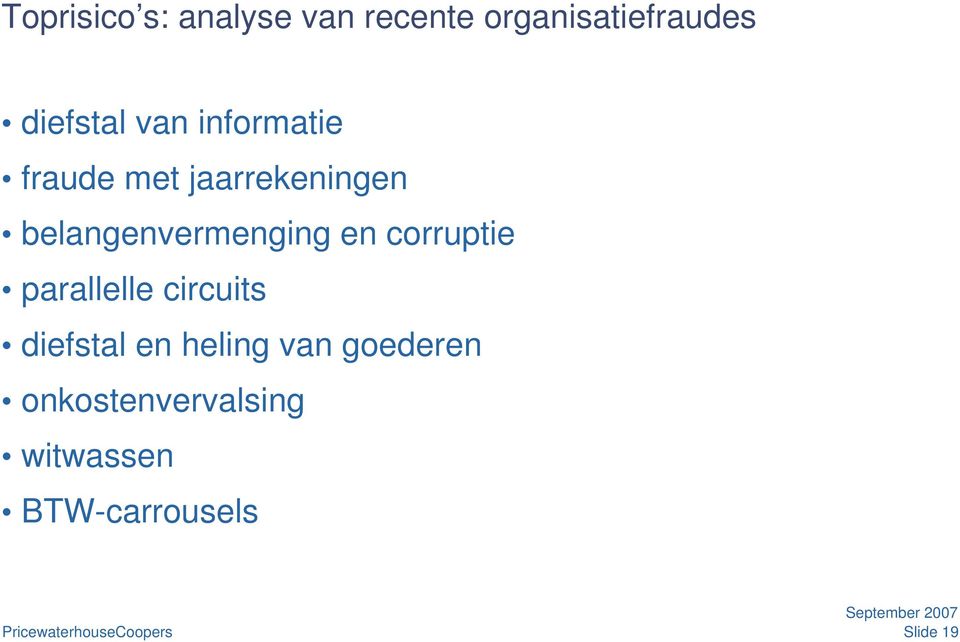 belangenvermenging en corruptie parallelle circuits