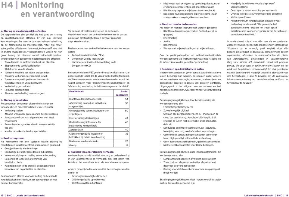 Respondenten vinden het van groot belang dat hierover vooraf helderheid bestaat.