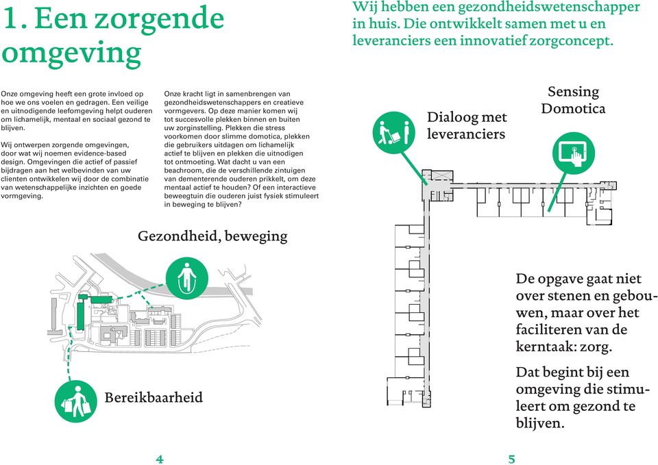 Wij ontwerpen zorgende omgevingen, door wat wij noemen evidence-based design.