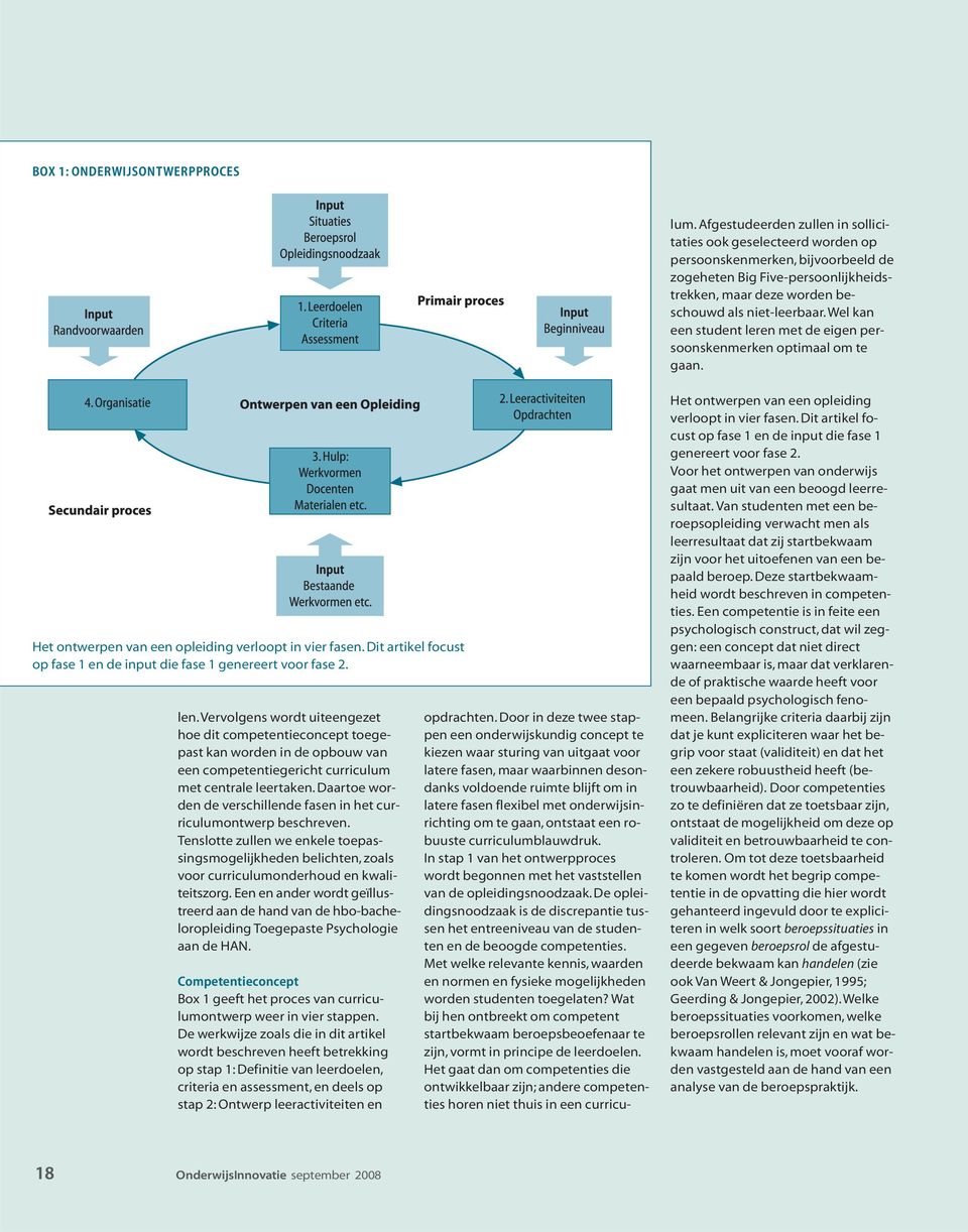 onderwijsinrichting om te gaan, ontstaat een robuuste curriculumblauwdruk. In stap 1 van het ontwerpproces wordt begonnen met het vaststellen van de opleidingsnoodzaak.