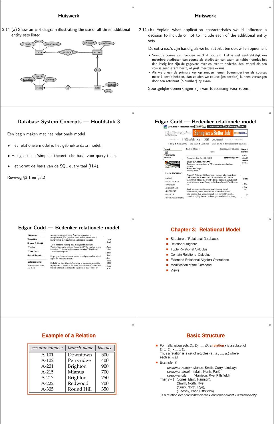 Het is niet aantrekkelijk om meerdere attributen van course als attributen van exam te hebben omdat het dan lastig kan zijn de gegevens over courses te onderhouden, vooral als een course geen exam