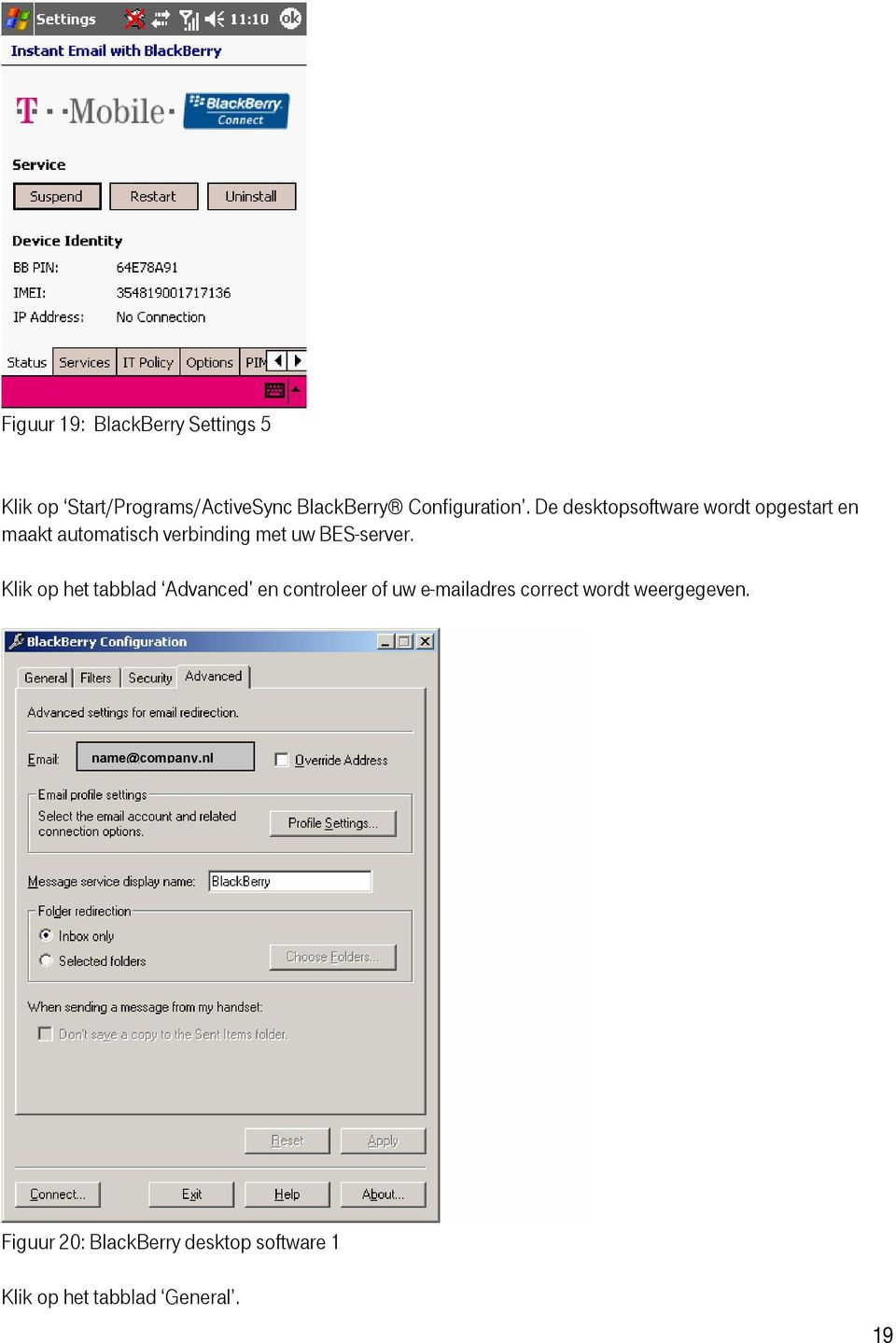 De desktopsoftware wordt opgestart en maakt automatisch verbinding met uw BES-server.