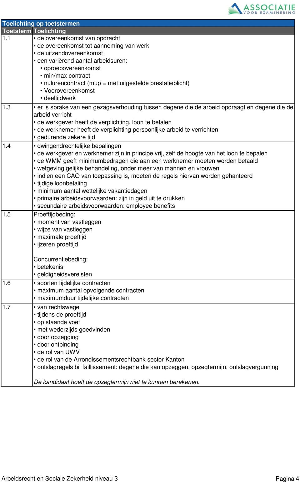 uitgestelde prestatieplicht) Voorovereenkomst deeltijdwerk 1.