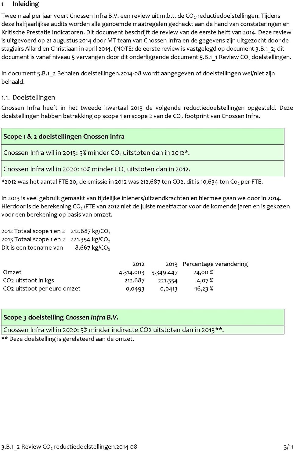 Dit document beschrijft de review van de eerste helft van 2014.