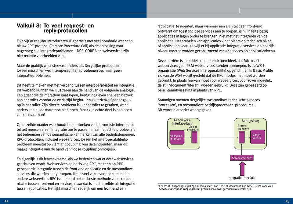 Dergelijke protocollen lossen misschien wel interoperabiliteitsproblemen op, maar geen integratieproblemen. Dit heeft te maken met het verband tussen interoperabiliteit en integratie.