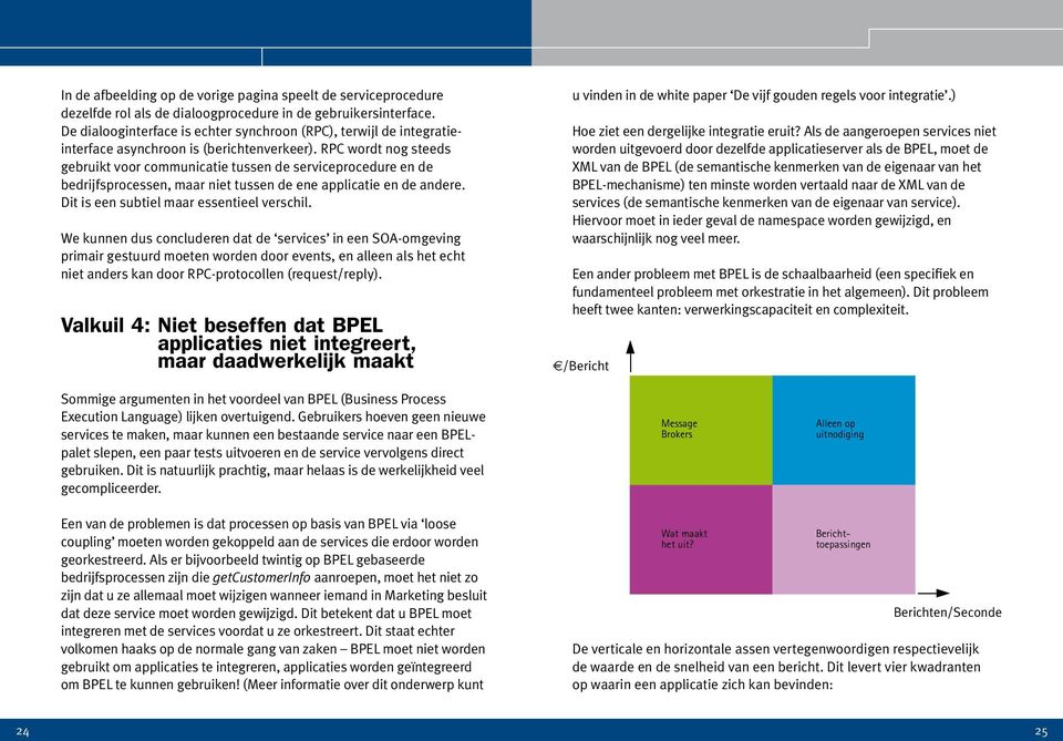 RPC wordt nog steeds gebruikt voor communicatie tussen de serviceprocedure en de bedrijfsprocessen, maar niet tussen de ene applicatie en de andere. Dit is een subtiel maar essentieel verschil.