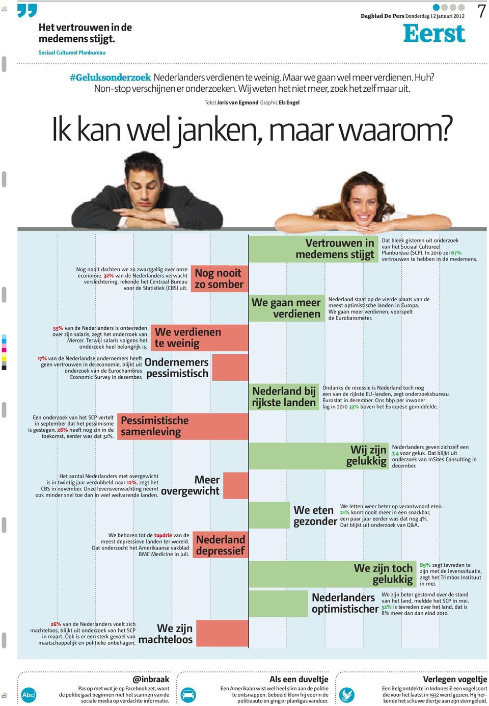 Nog nooit dachten we zo zwartgallig over onze economie. 32% van de Nederlanders verwacht verslechtering, rekende het Centraal Bureau voor de Statistiek (CBS) uit.