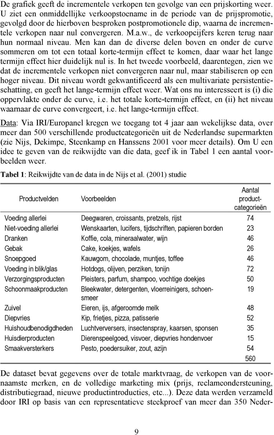 Men kan dan de diverse delen boven en onder de curve sommeren om tot een totaal korte-termijn effect te komen, daar waar het lange termijn effect hier duidelijk nul is.