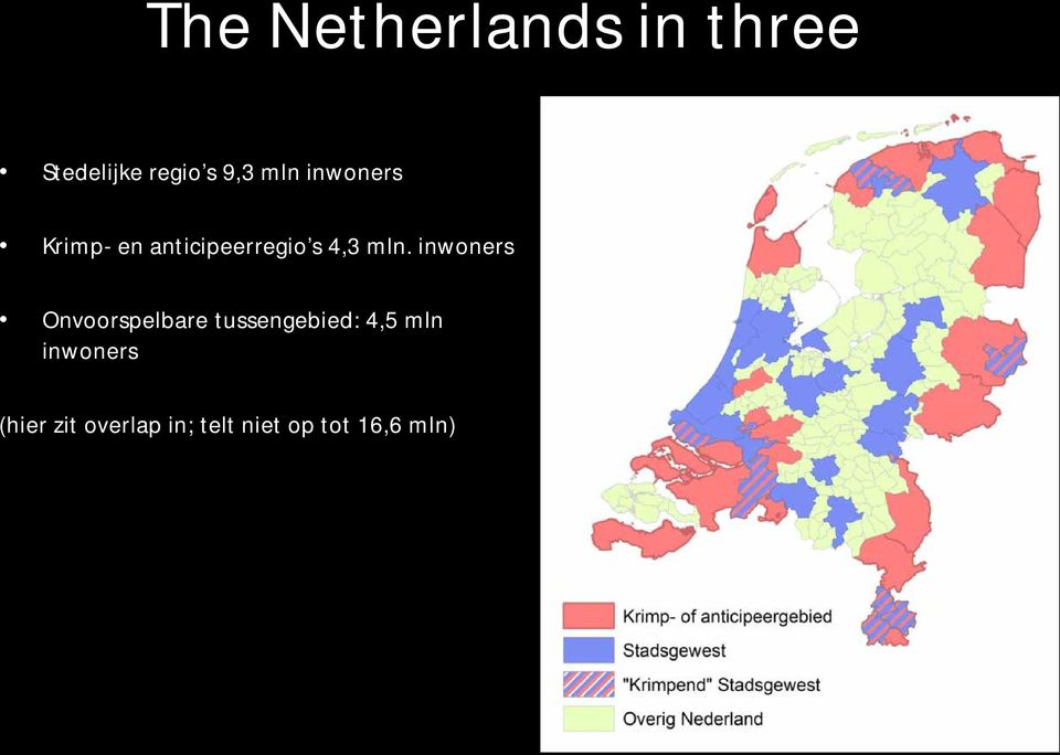 inwoners Onvoorspelbare tussengebied: 4,5 mln