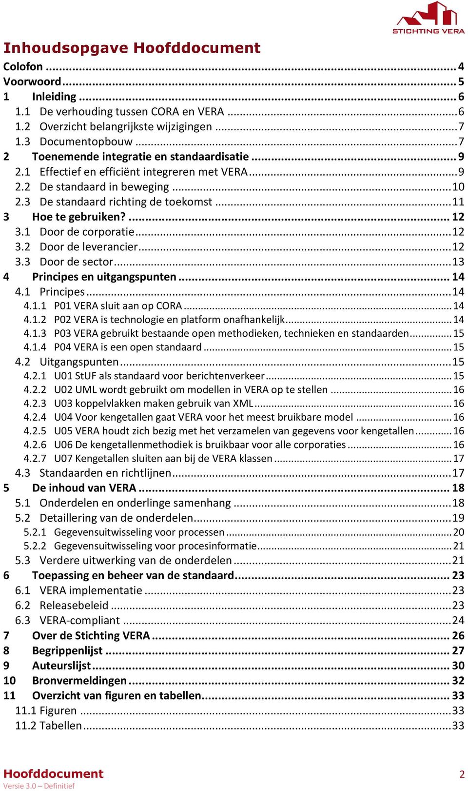 .. 11 3 Hoe te gebruiken?... 12 3.1 Door de corporatie... 12 3.2 Door de leverancier... 12 3.3 Door de sector... 13 4 Principes en uitgangspunten... 14 4.1 Principes... 14 4.1.1 P01 VERA sluit aan op CORA.