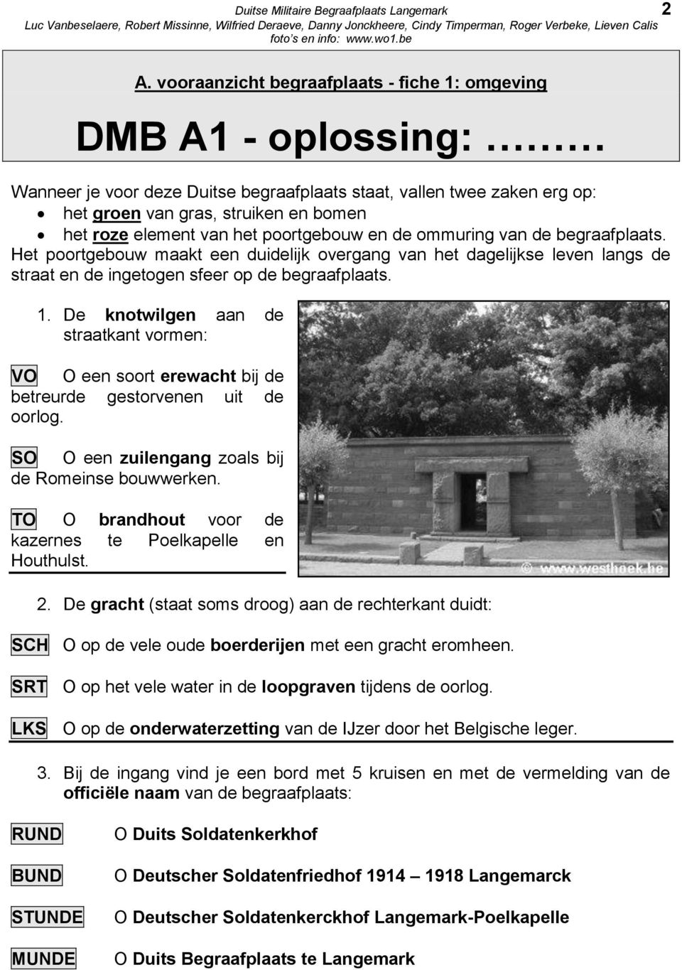 van het poortgebouw en de ommuring van de begraafplaats. Het poortgebouw maakt een duidelijk overgang van het dagelijkse leven langs de straat en de ingetogen sfeer op de begraafplaats. 1.