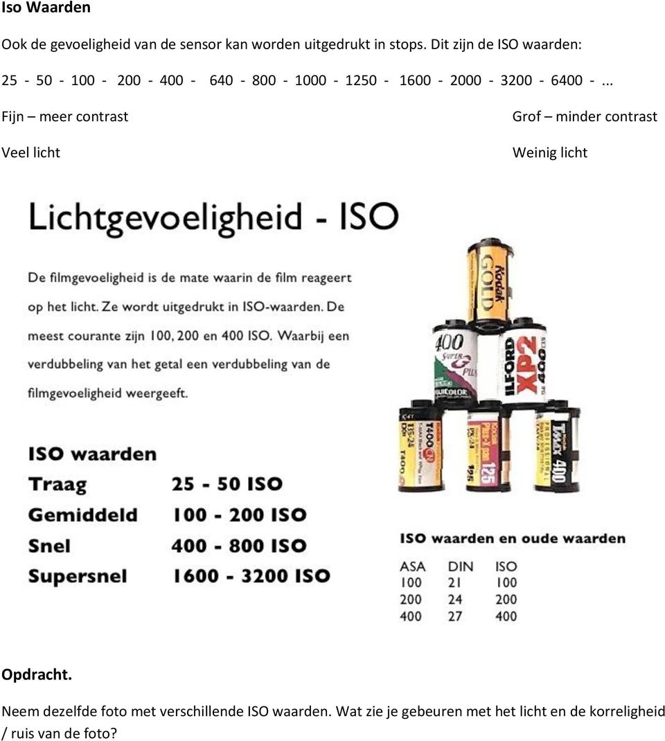 -... Fijn meer contrast Veel licht Grof minder contrast Weinig licht Opdracht.