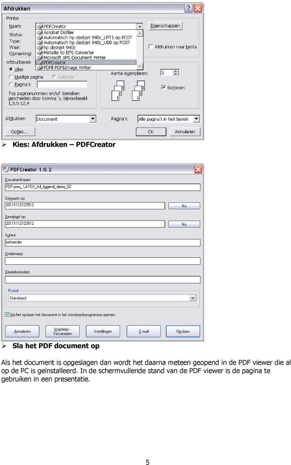 PDF viewer die al op de PC is geïnstalleerd.