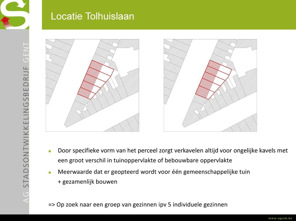 oppervlakte Meerwaarde dat er geopteerd wordt voor één gemeenschappelijke tuin +