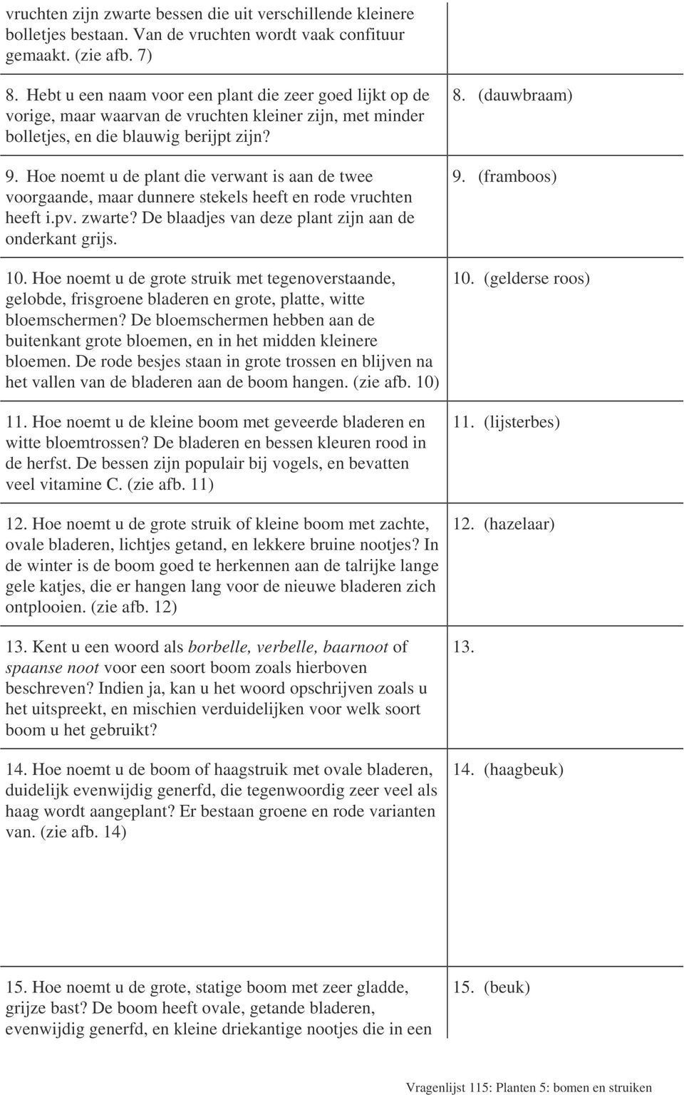 Hoe noemt u de plant die verwant is aan de twee voorgaande, maar dunnere stekels heeft en rode vruchten heeft i.pv. zwarte? De blaadjes van deze plant zijn aan de onderkant grijs. 10.