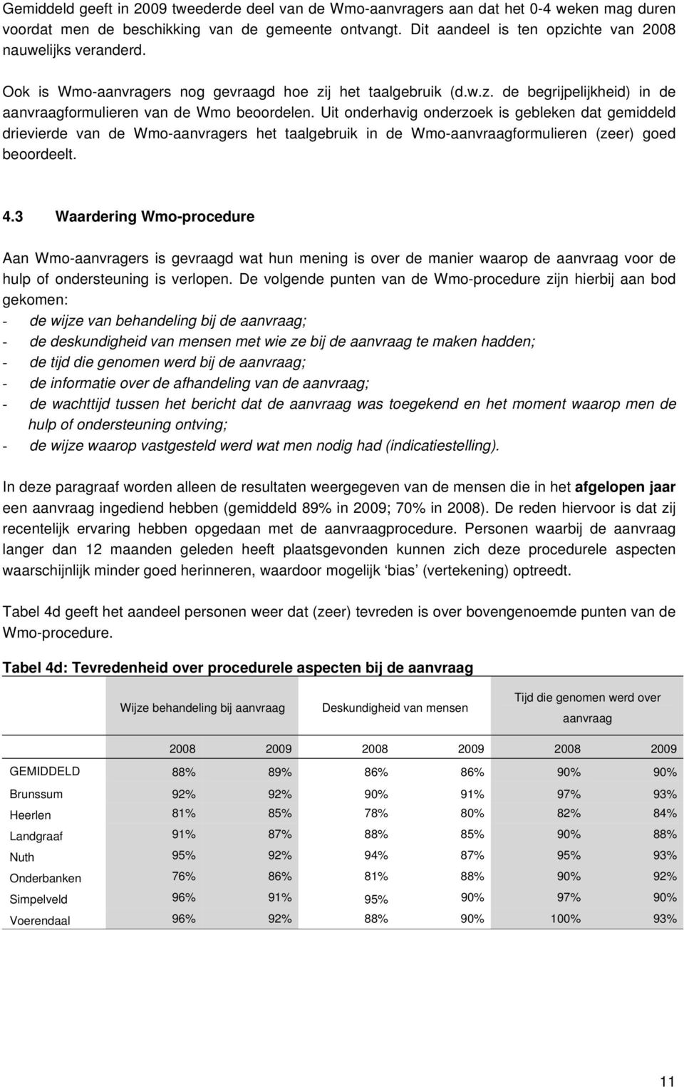 Uit onderhavig onderzoek is gebleken dat gemiddeld drievierde van de Wmo-aanvragers het taalgebruik in de Wmo-aanvraagformulieren (zeer) goed beoordeelt. 4.