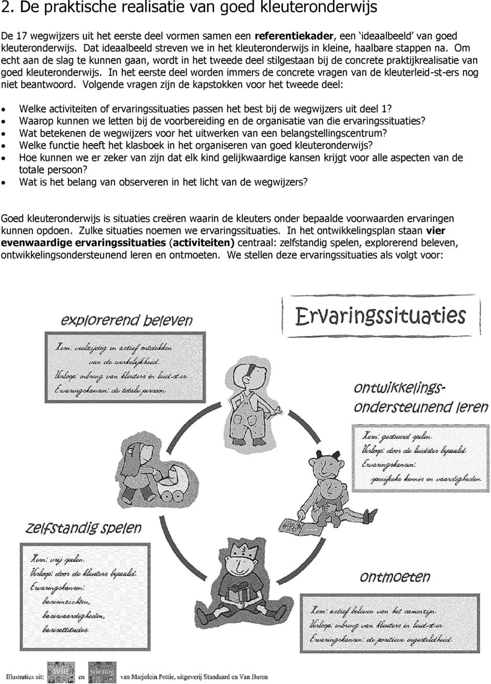 Om echt aan de slag te kunnen gaan, wordt in het tweede deel stilgestaan bij de concrete praktijkrealisatie van goed kleuteronderwijs.