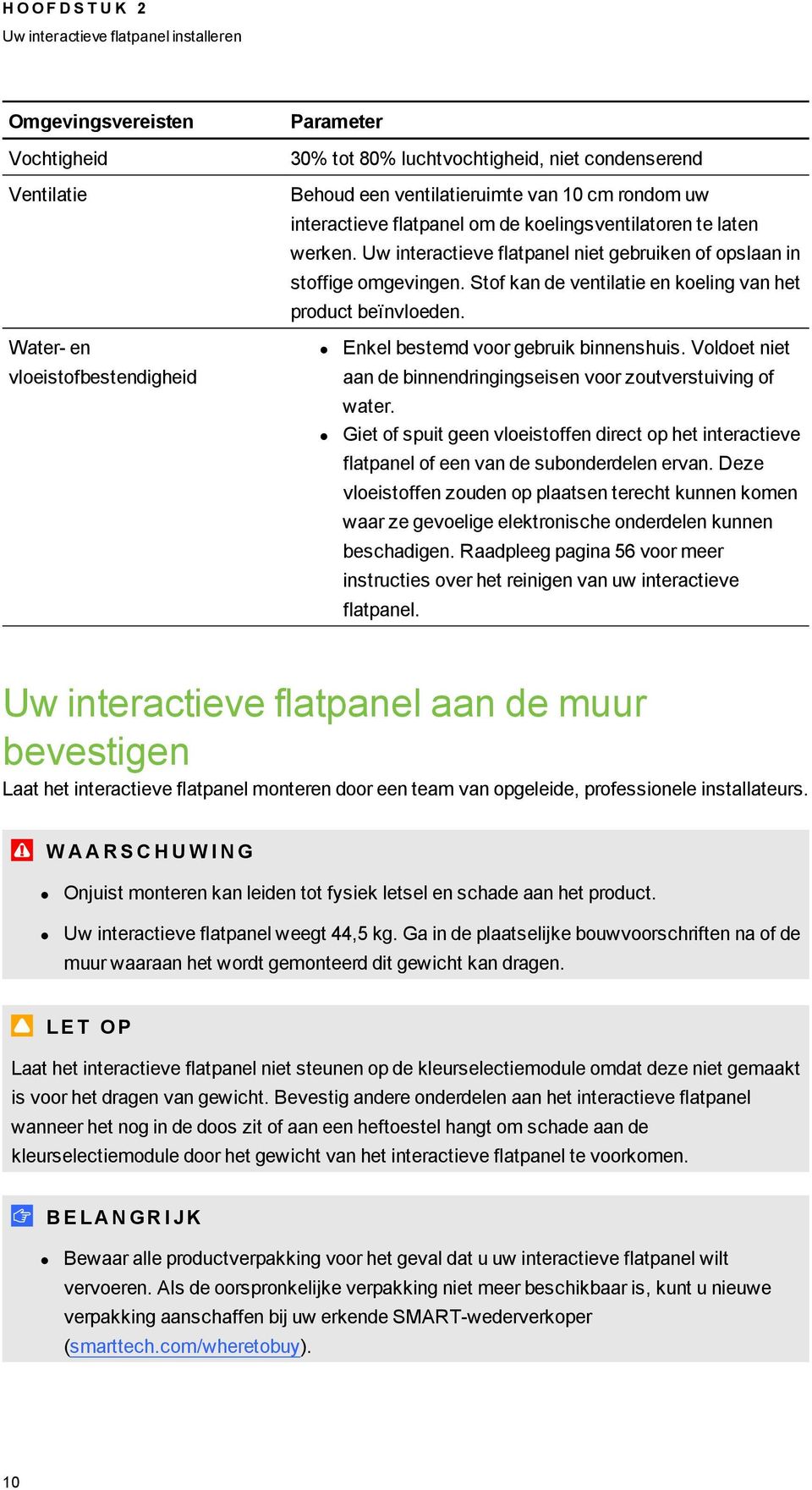 Stof kan de ventilatie en koelin van het product beïnvloeden. Enkel bestemd voor ebruik binnenshuis. Voldoet niet aan de binnendrininseisen voor zoutverstuivin of water.