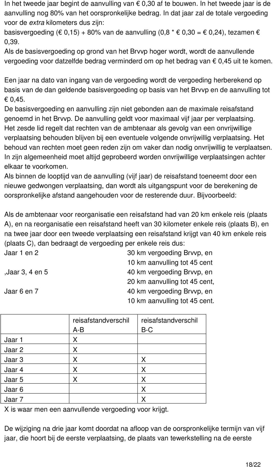 Als de basisvergoeding op grond van het Brvvp hoger wordt, wordt de aanvullende vergoeding voor datzelfde bedrag verminderd om op het bedrag van 0,45 uit te komen.