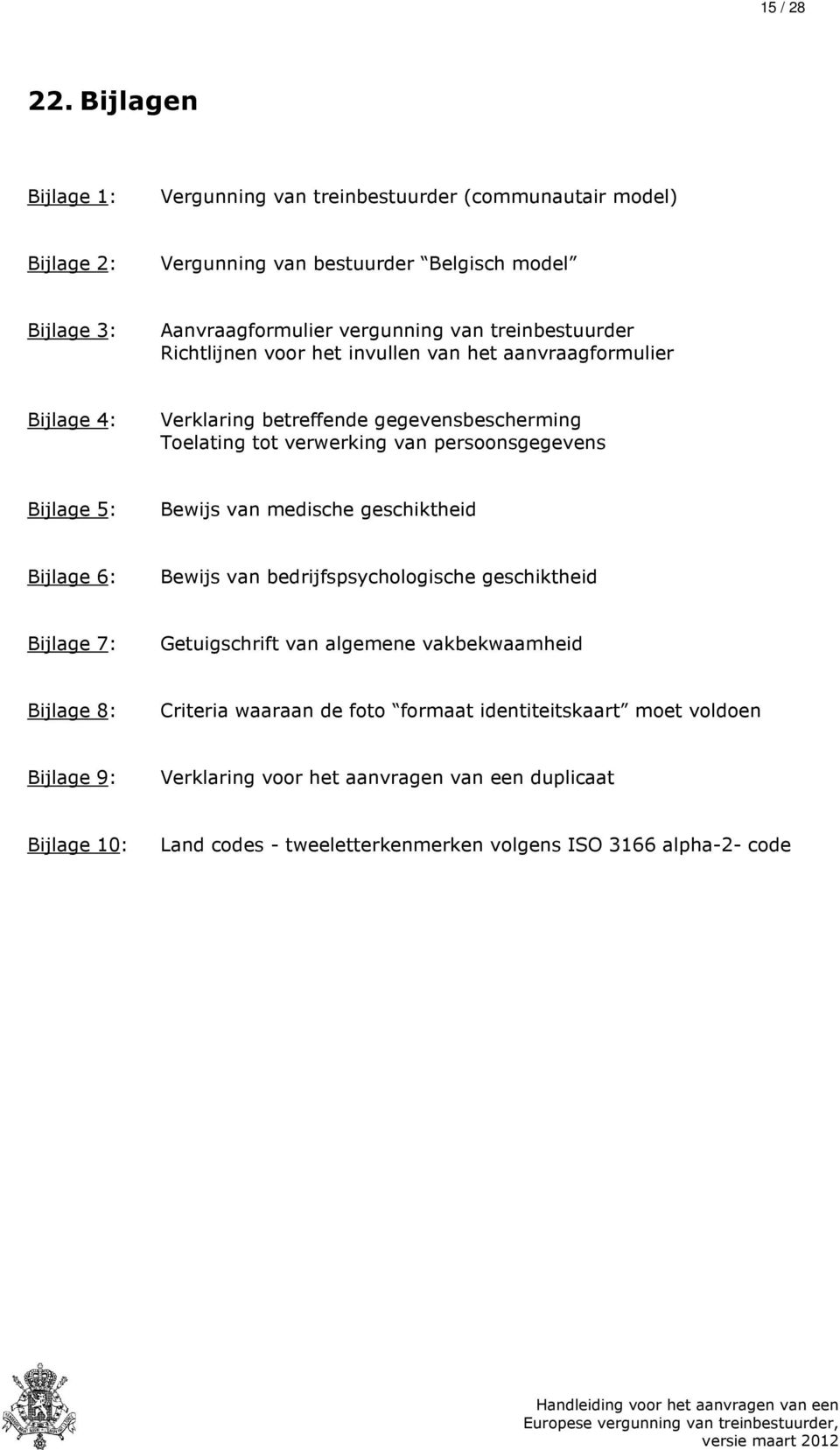 treinbestuurder Richtlijnen voor het invullen van het aanvraagformulier Bijlage 4: Verklaring betreffende gegevensbescherming Toelating tot verwerking van persoonsgegevens