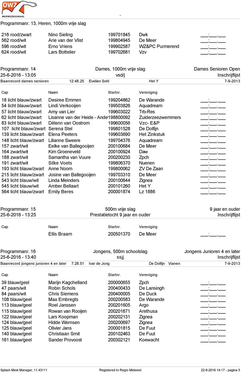 25 Evelien Sohl Het Y 7-9-2013 18 licht blauw/zwart Desiree Emmen 199204862 De Warande :. 54 licht blauw/zwart Lindi Verkooijen 199503826 Aquadream :.