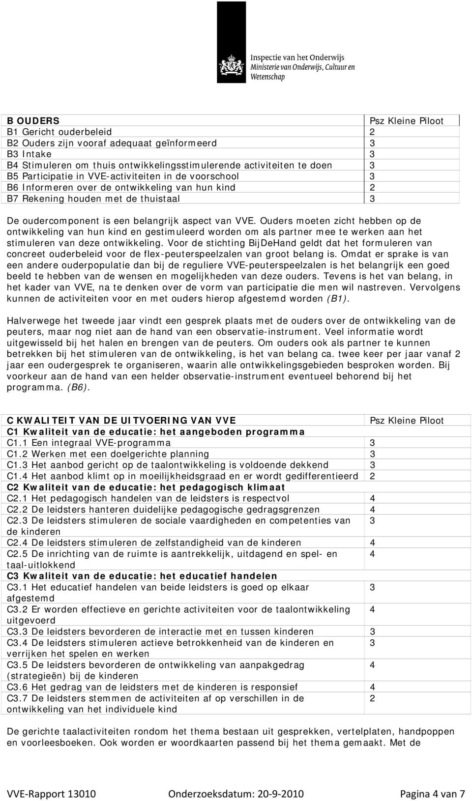 Ouders moeten zicht hebben op de ontwikkeling van hun kind en gestimuleerd worden om als partner mee te werken aan het stimuleren van deze ontwikkeling.