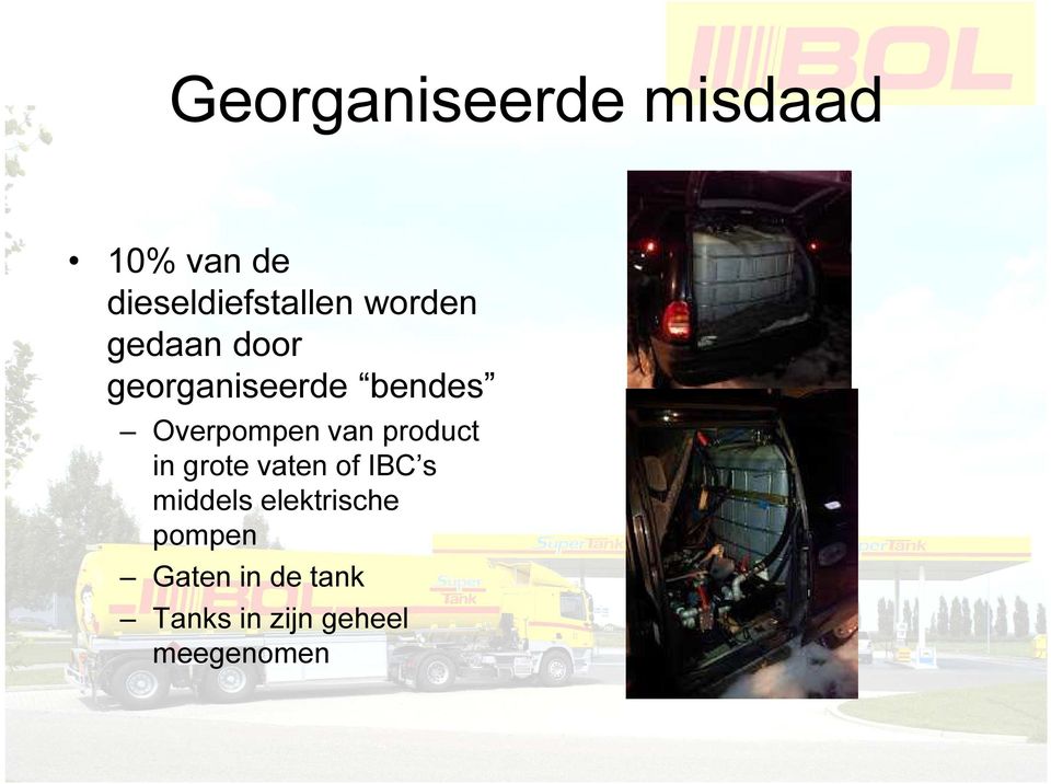 van product in grote vaten of IBC s middels