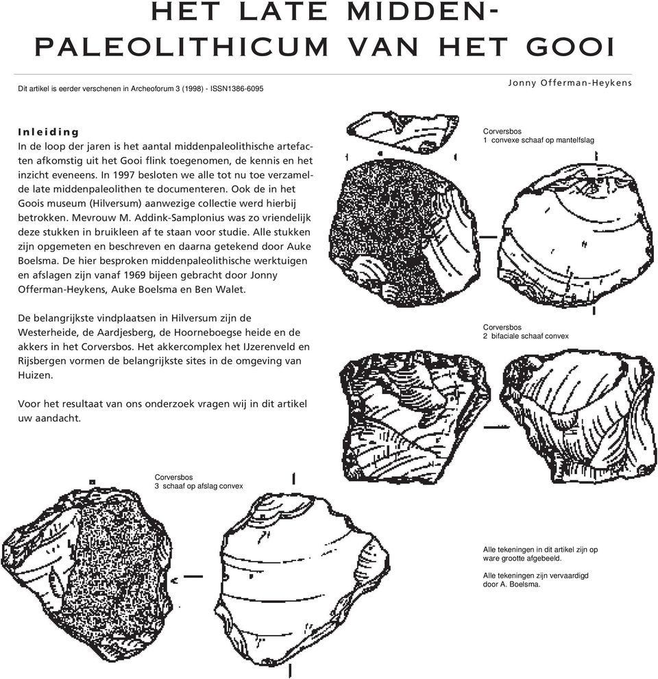 Ook de in het Goois museum (Hilversum) aanwezige collectie werd hierbij betrokken. Mevrouw M. Addink-Samplonius was zo vriendelijk deze stukken in bruikleen af te staan voor studie.