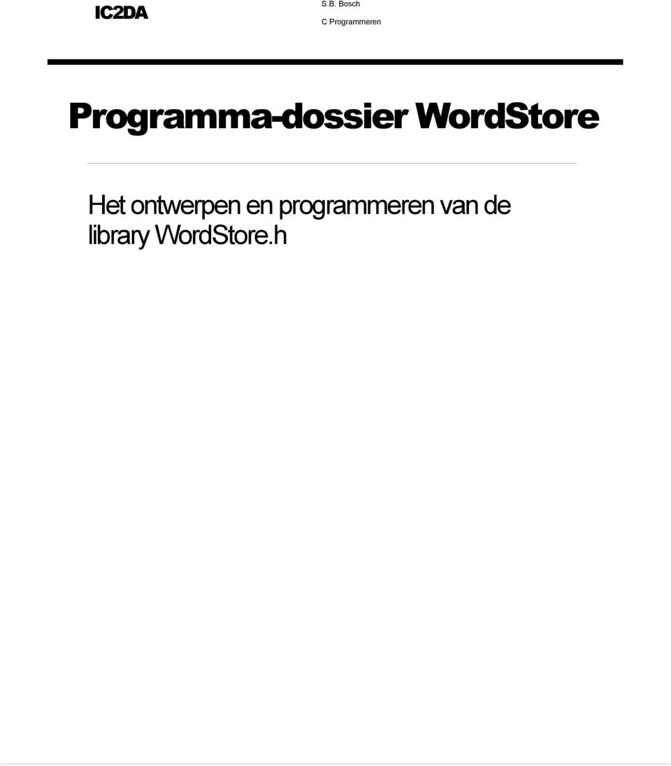Programma-dossier WordStore