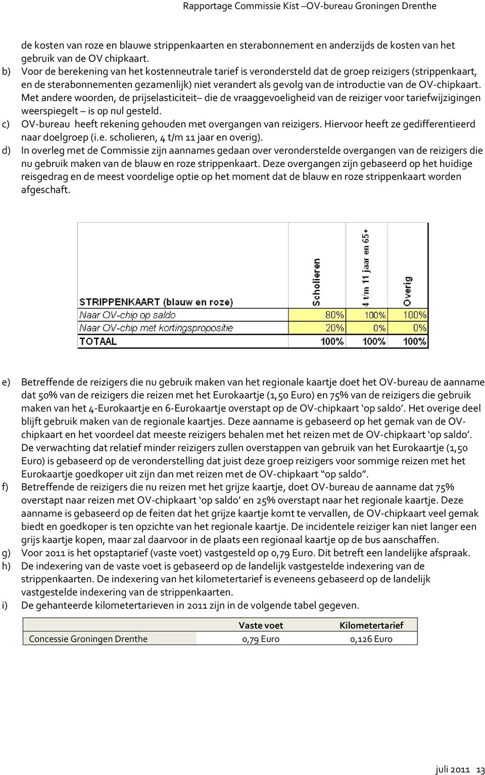 OV-chipkaart. Met andere woorden, de prijselasticiteit die de vraaggevoeligheid van de reiziger voor tariefwijzigingen weerspiegelt is op nul gesteld.