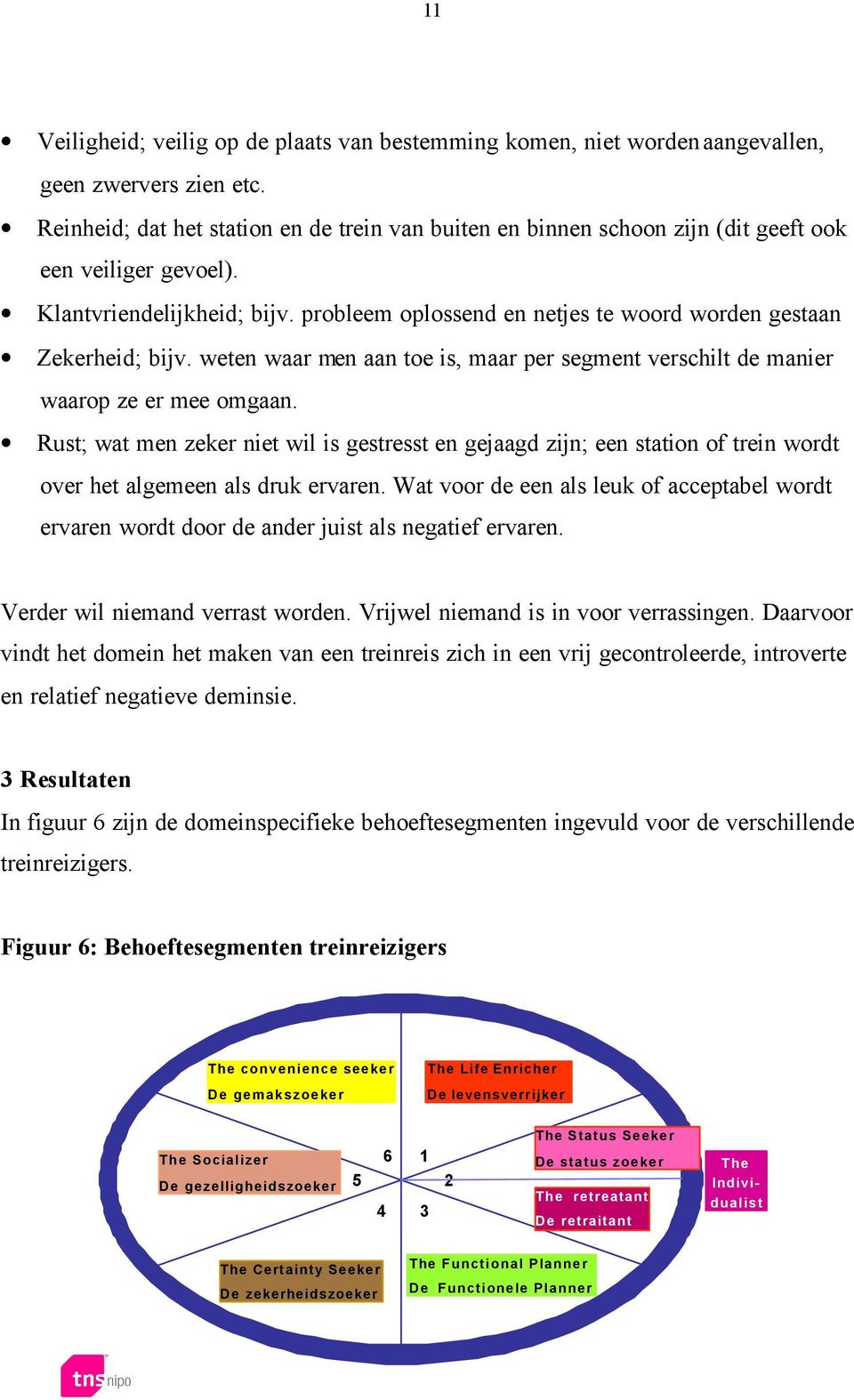 probleem oplossend en netjes te woord worden gestaan Zekerheid; bijv. weten waar men aan toe is, maar per segment verschilt de manier waarop ze er mee omgaan.