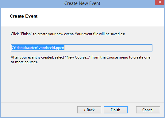 Dit is echt het laatste scherm voor een nieuwe wedstrijd. Er wordt aangeduid waar het bestand voor deze wedstrijd zal opgeslagen worden.