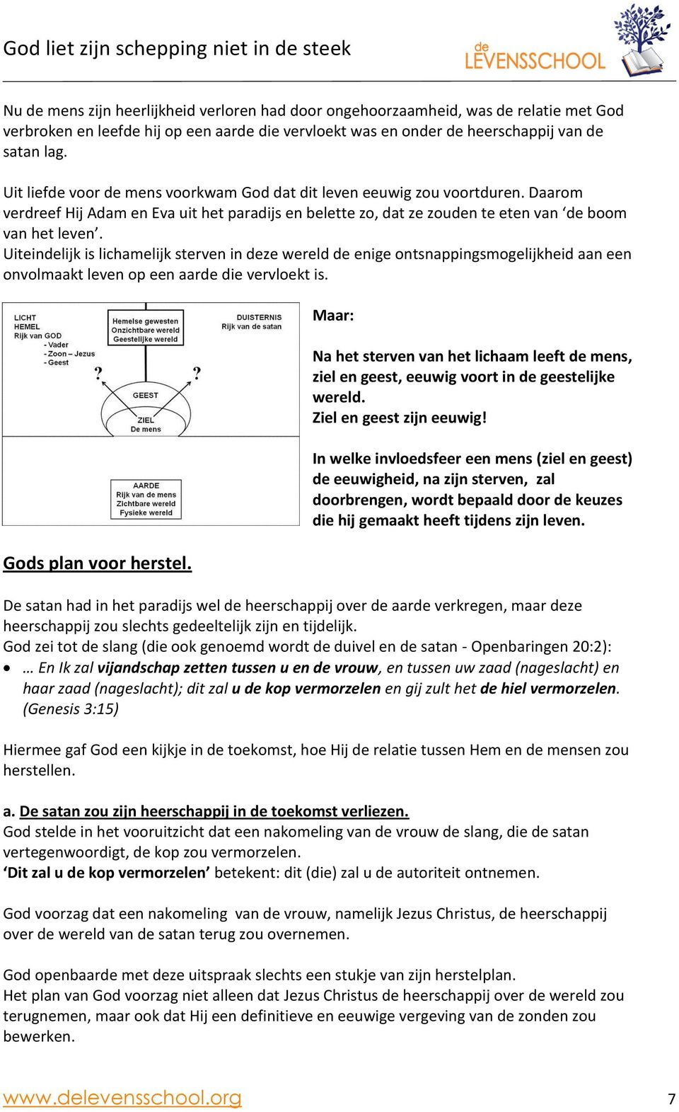 Uiteindelijk is lichamelijk sterven in deze wereld de enige ontsnappingsmogelijkheid aan een onvolmaakt leven op een aarde die vervloekt is. Gods plan voor herstel.