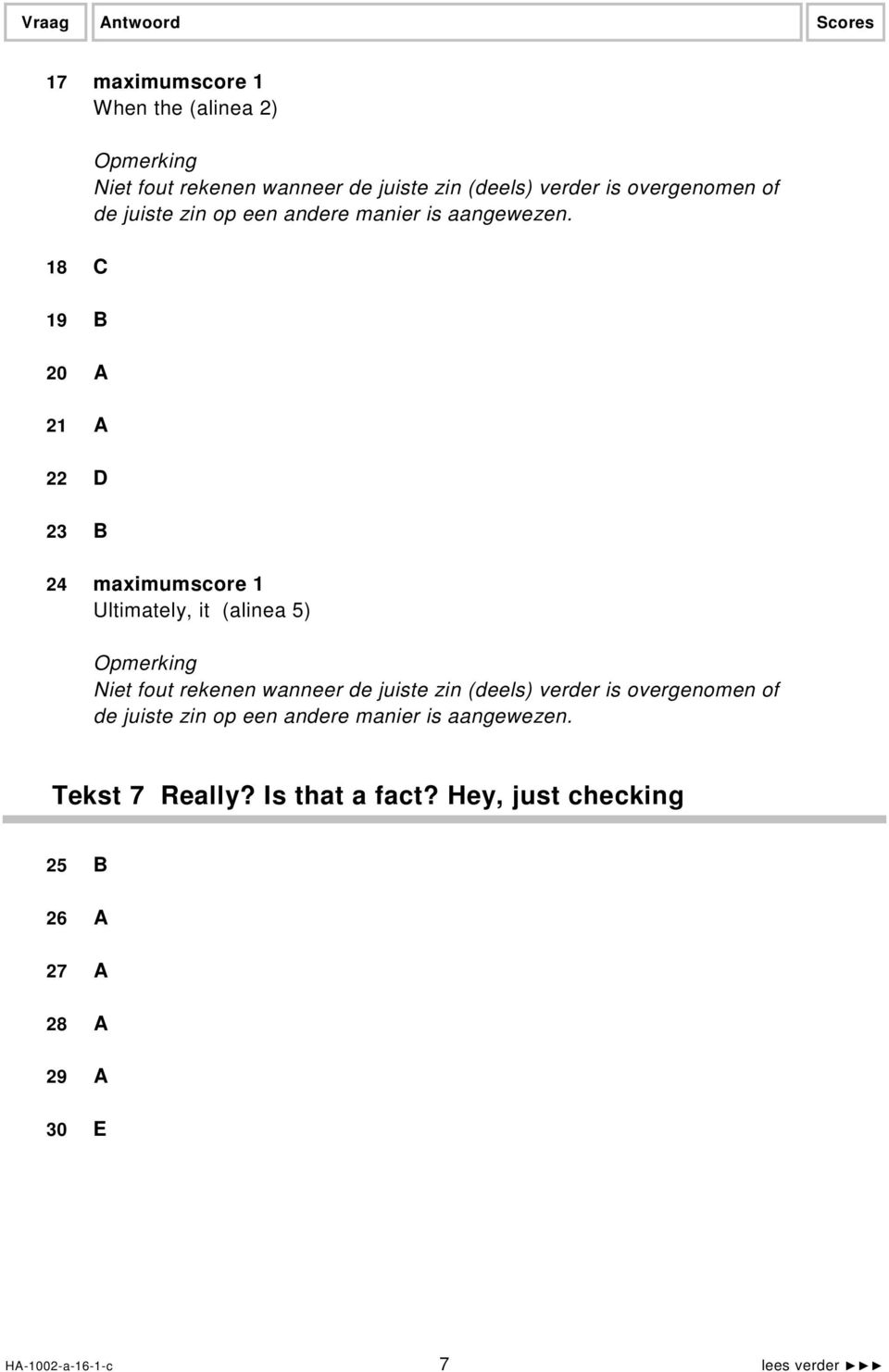 19 B 20 A 21 A 22 D 23 B 24 maximumscore 1 Ultimately, it (alinea 5) Niet fout rekenen wanneer de juiste zin (deels)