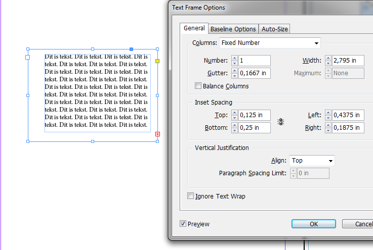inzetafstand aanpassen en tekst opnieuw plaatsen maak tekstkader en vul dit met tekst nu maak je ruimte tussen de tekst en de rand van het tekstvak door: als eerste het tekstvak te selecteren
