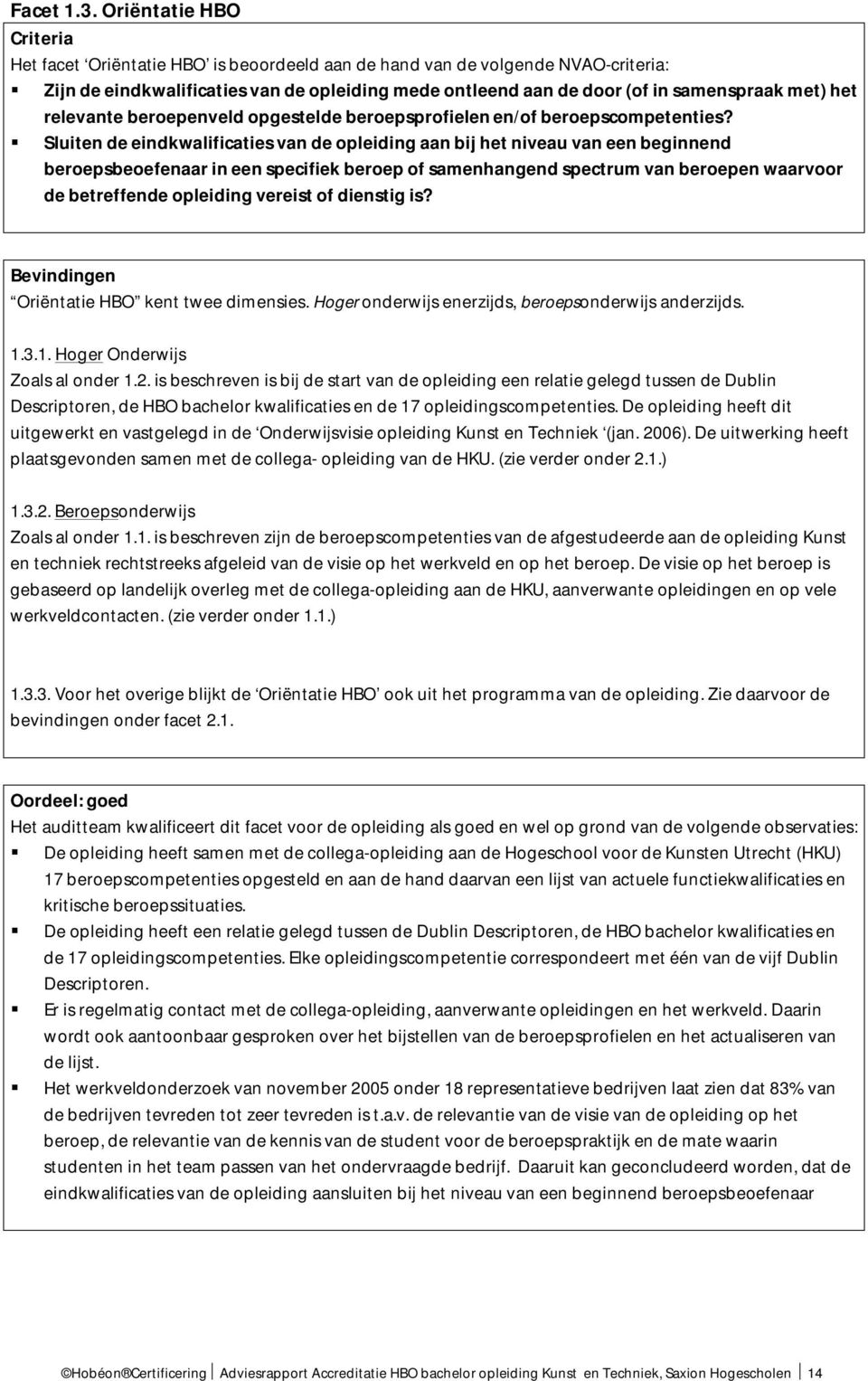 het relevante beroepenveld opgestelde beroepsprofielen en/of beroepscompetenties?