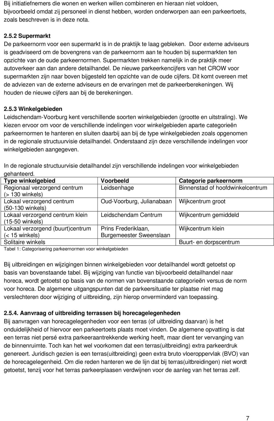 Door externe adviseurs is geadviseerd om de bovengrens van de parkeernorm aan te houden bij supermarkten ten opzichte van de oude parkeernormen.