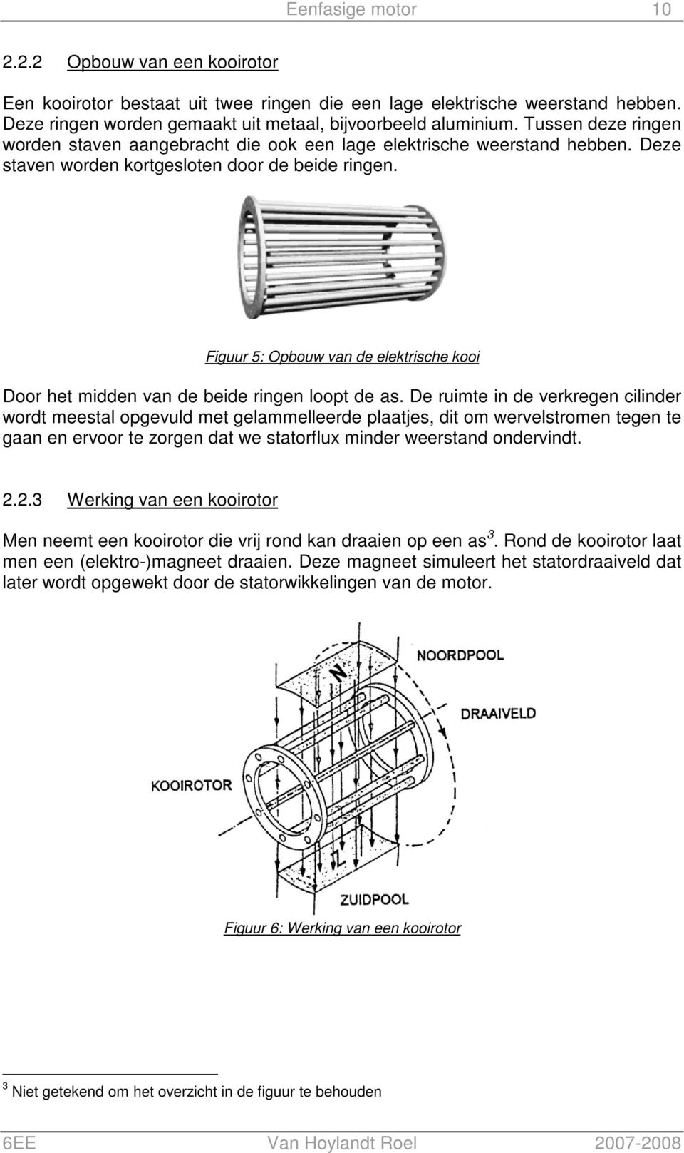 Figuur 5: Opbouw van de elektrische kooi Door het midden van de beide ringen loopt de as.