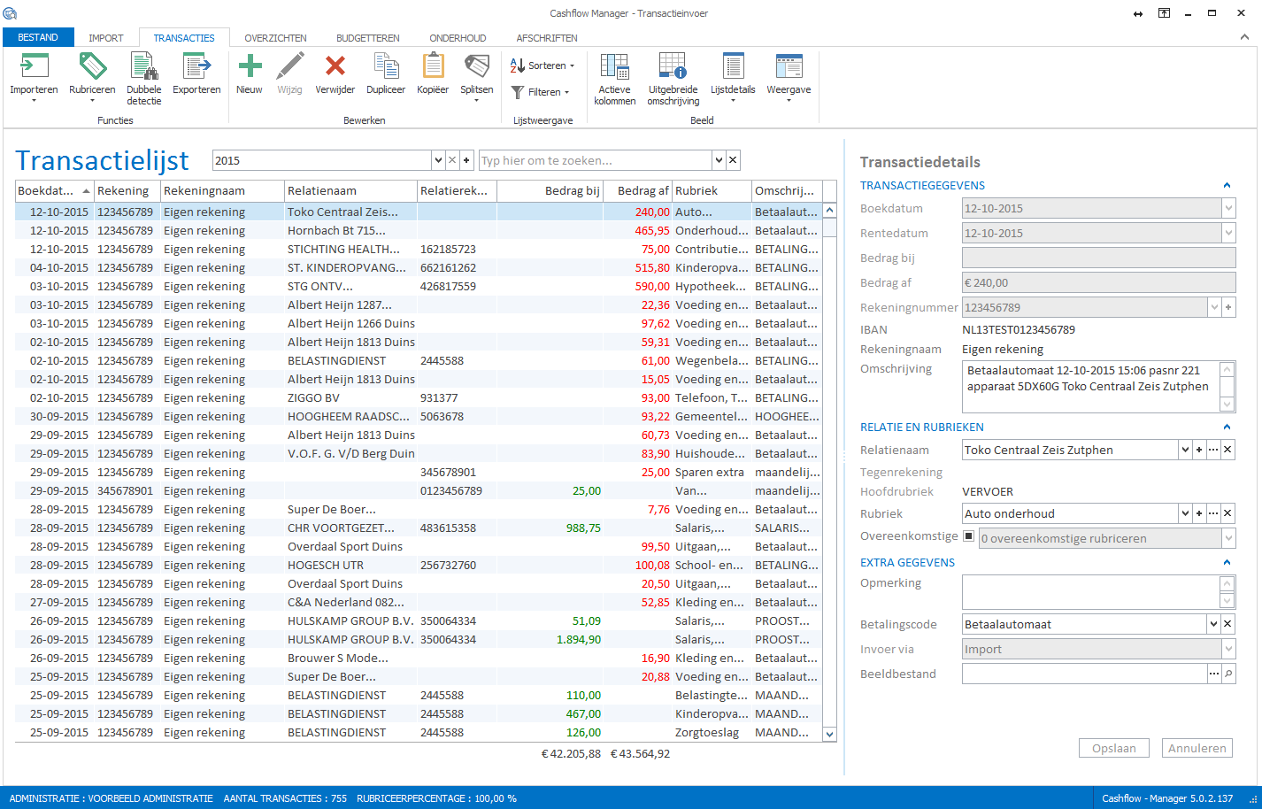 7 Transacties invoeren & bewerken In dit hoofdstuk leest u hoe u kunt werken met transacties.