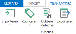 Indien gewenst; filter transacties Kies het tabblad BESTAND Klik op [Afdrukken] 7.