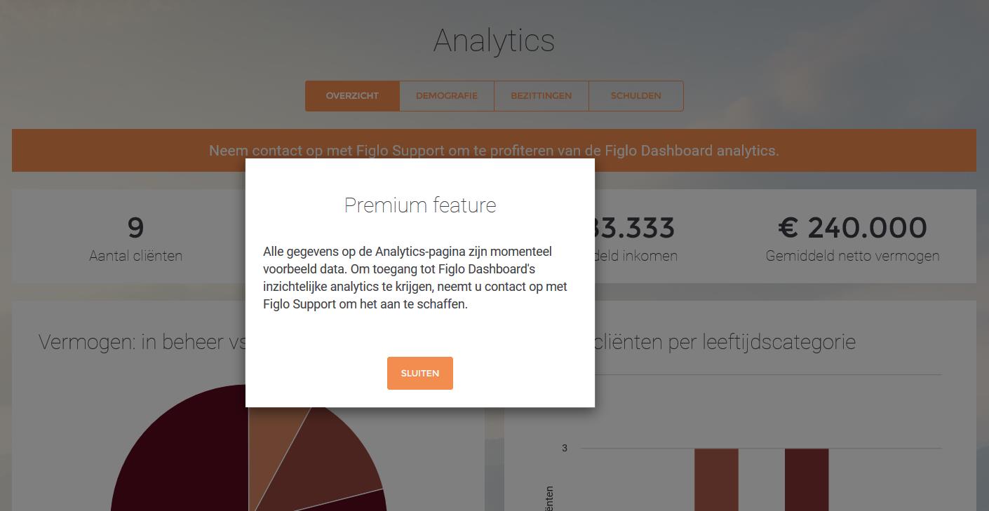 Figlo Insights - Algemeen Met deze release is het mogelijk om inzicht te krijgen in eigenschappen van de totale klantportefeuille van een adviseur, divisie of organisatie.