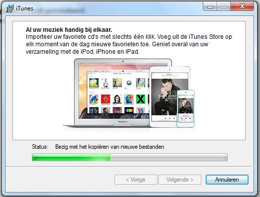 Er kan k ng een ptie staan m itunes en andere Apple sftware autmatisch bij te werken, wenst u dit