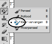 De Kleur van Ogen veranderen Klik in de gereedschapsbalk op het gereedschap Kleur vervangen.