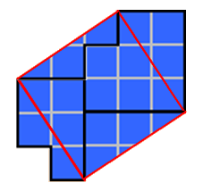 Tip: De oppervlakte van het vierkant is 13.