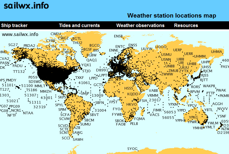 Hoe komt een weerbericht tot stand? Vier keer per dag wereldwijd waarnemingen om HH = 0000, 0600, 1200 en 1800 UT Op aantal stations ook 0300, 0900, etc.