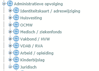 7. MAP INFO IPV ADM. OPVOLGING 7.1. Situatie 2014 administratieve opvolging In 2014 werd de map administratieve opvolging gebruikt om de administratieve opvolging te registreren.