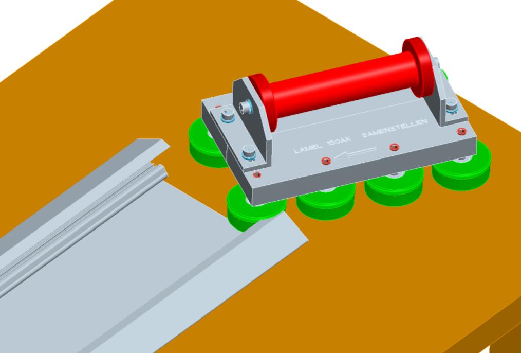 - Stap 8: Positioneer de tweede rol van de tool zoals op de figuur.