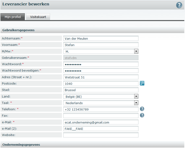 3.1 Persoonlijke gegevens aanpassen Afbeelding 9: startpagina Klik in het linker menu op Mijn Profiel Open het tabblad Mijn profiel Wijzig de