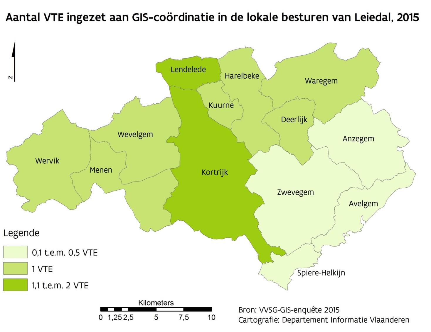 GIS-coördinatie Aantal VTE ingezet aan GIScoördinatie