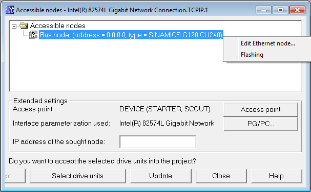 3.2. Online configureren van de Sinamics G120 CU240E-2 PN F Online configureren kan je op twee manieren uitvoeren en is afhankelijk of alle informatie van de aanwezige componenten aanwezig is. 3.2.1